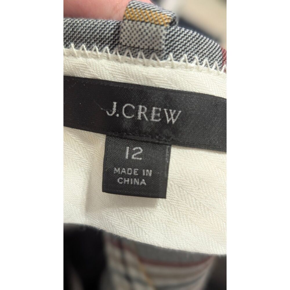 J.Crew Peyton Plaid High Rise Wide Leg Crop Pants 12 Academia Preppy Old Money - Picture 4 of 11